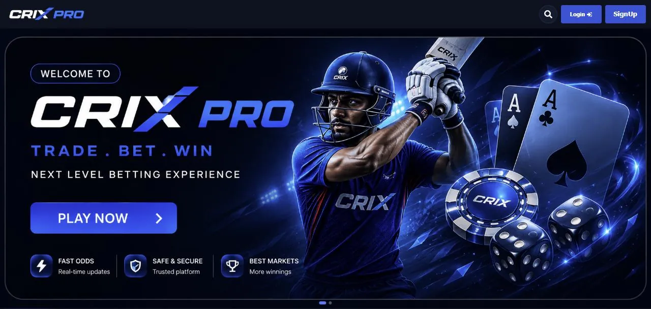 Crix — home screen of the live demo